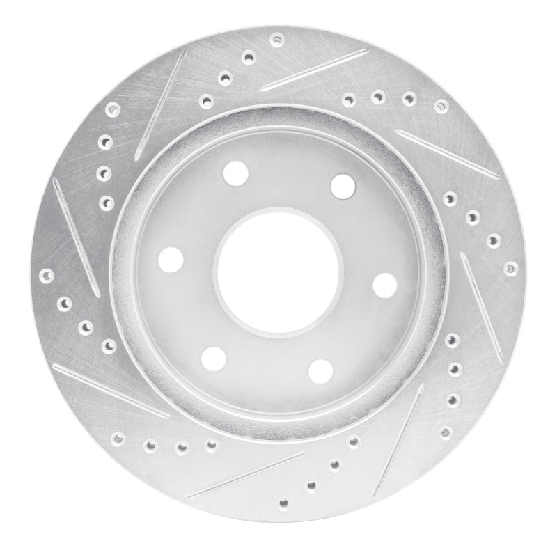 R1 03-17 Dodge Viper Rear Right Drilled & Slotted Silver Brake Rotor