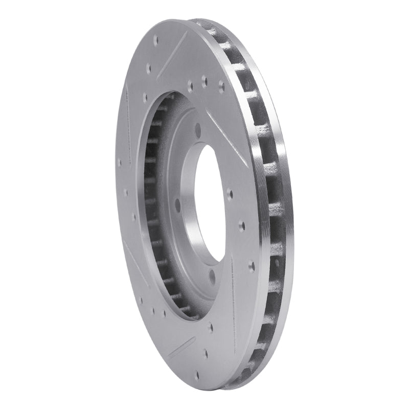 R1 91-92 Mitsubishi Mirage Front Right Drilled & Slotted Silver Brake Rotor