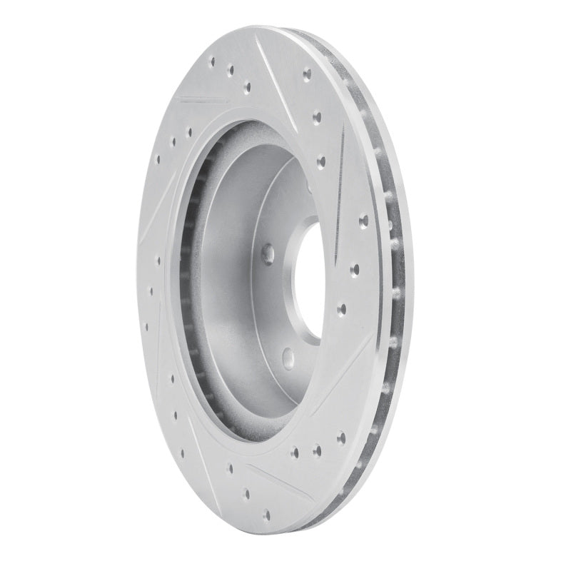 R1 87-89 Nissan 300ZX Turbo Rear Left Drilled & Slotted Silver Brake Rotor