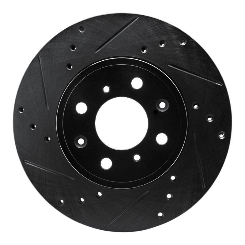 R1 15-20 Honda Fit (USA/Canada) Front Left Drilled & Slotted Black Brake Rotor