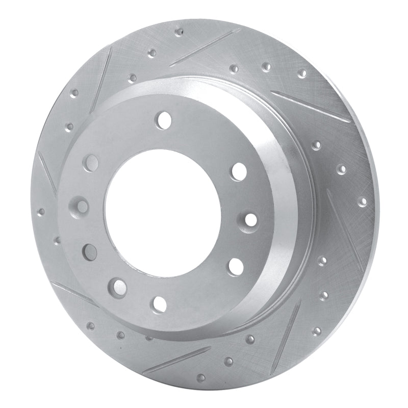 R1 06-14 Hyundai Entourage Rear Left Drilled & Slotted Silver Brake Rotor