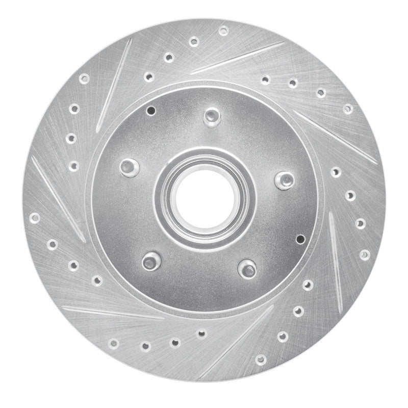 DFC 93-95 Chevrolet G10 Front Left Drilled & Slotted Silver Brake Rotor