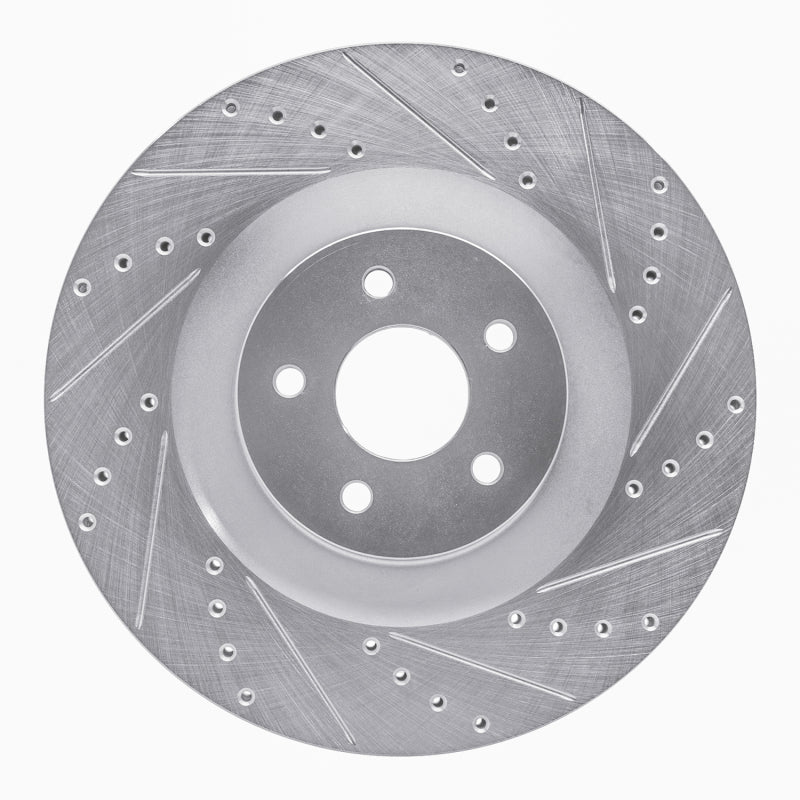 DFC 16-18 Ford Focus Front Right Drilled & Slotted Silver Brake Rotor