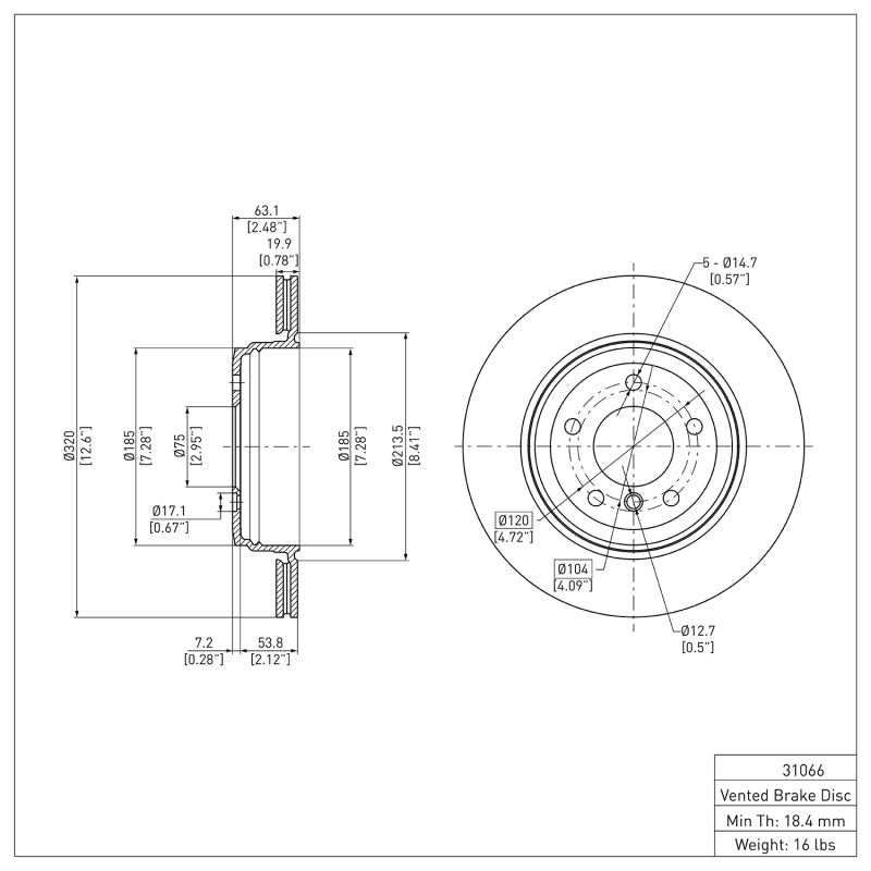 R1 2004-2010 BMW 525i (Mexico) Rear Brake Rotor