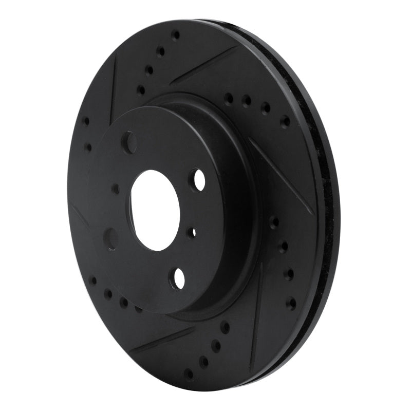 R1 01-03 Toyota Prius Front Left Drilled & Slotted Black Brake Rotor