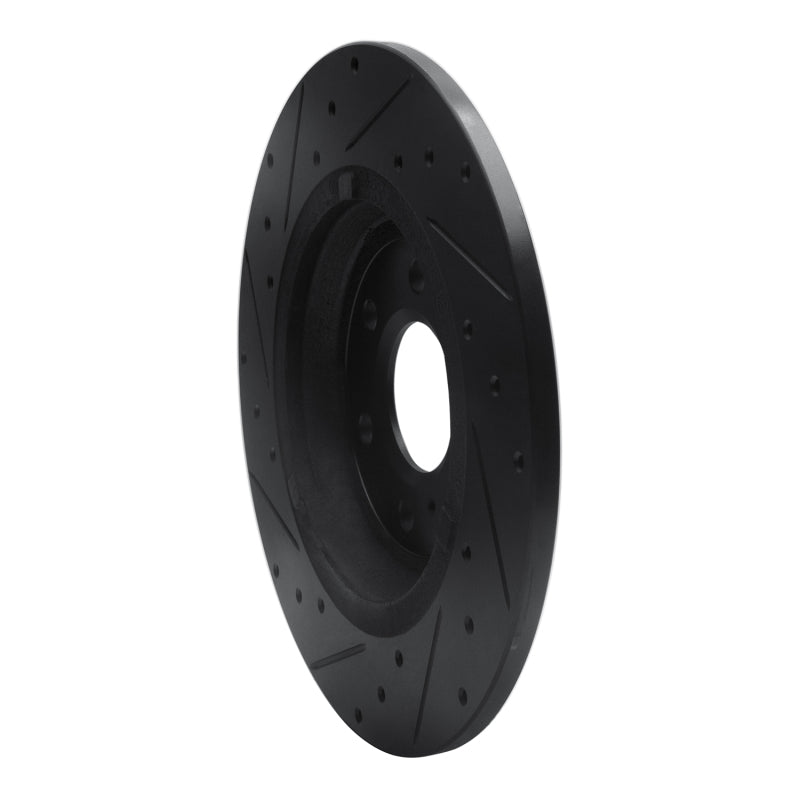 R1 11-15 VPG MV-1 Rear Right Drilled & Slotted Black Brake Rotor