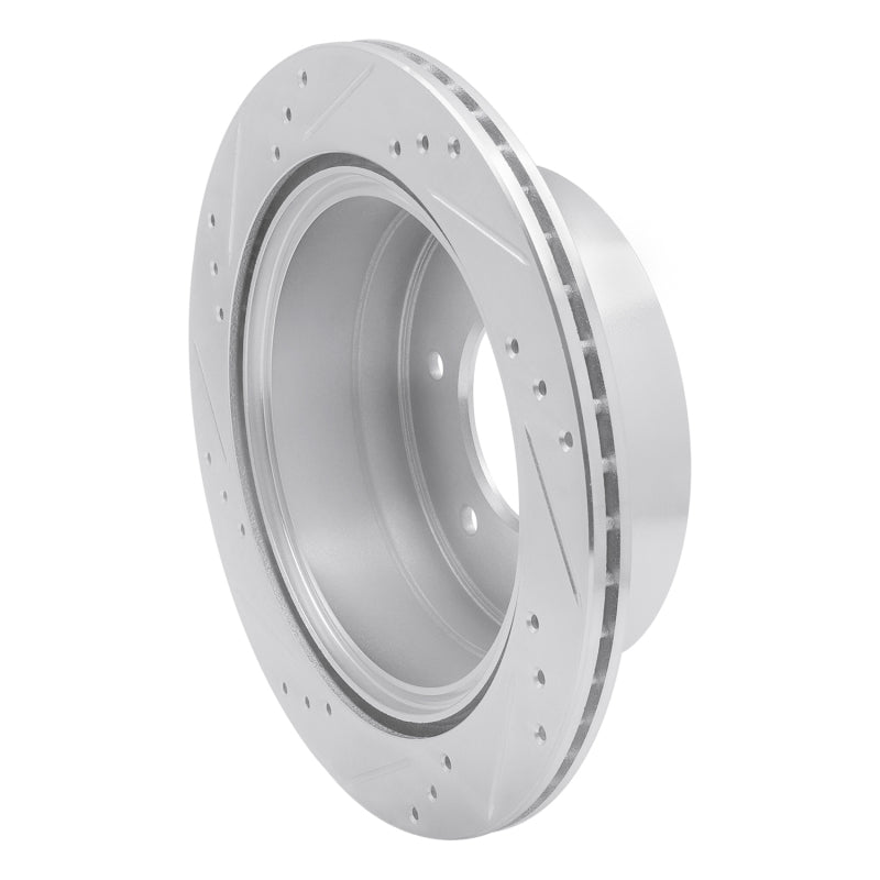 DFC 15-17 Mitsubishi Montero Limited (Mexico) Rear Right Drilled & Slotted Silver Brake Rotor