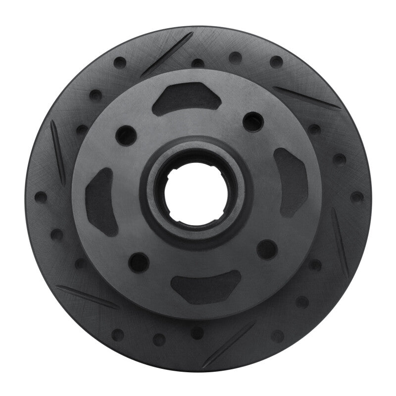 R1 84-85 Mazda RX-7 Front Left Drilled & Slotted Black Brake Rotor