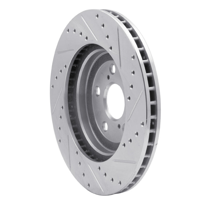 R1 04-09 Lexus RX350 Front Left Drilled & Slotted Silver Brake Rotor