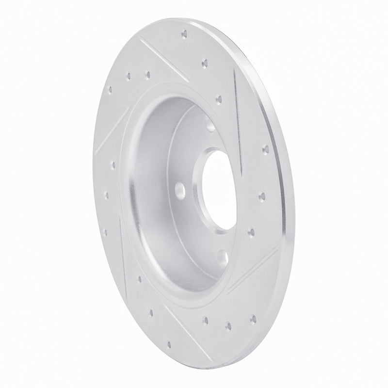 R1 18-22 Ford Ecosport Rear Left Drilled & Slotted Silver Brake Rotor