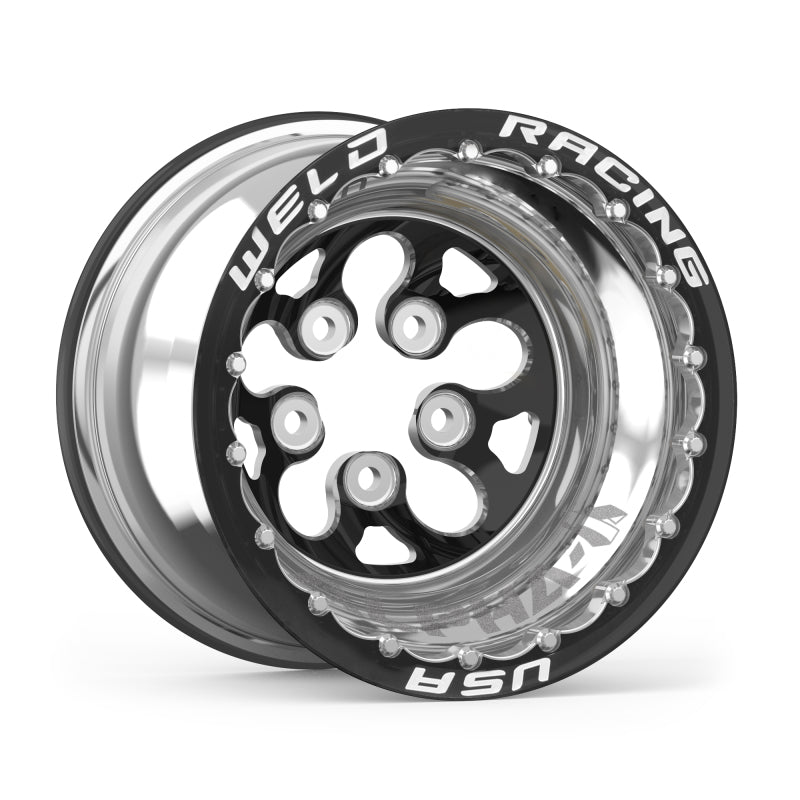 Weld Alpha-1 15x12 / 5x4.75 BP / 4in BS Black Wheel - Black Double Beadlock MT