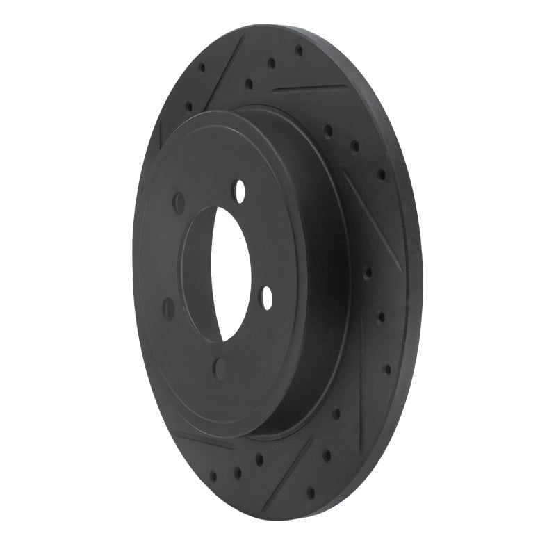R1 02-10 Ford Explorer Rear Left Drilled & Slotted Black Brake Rotor