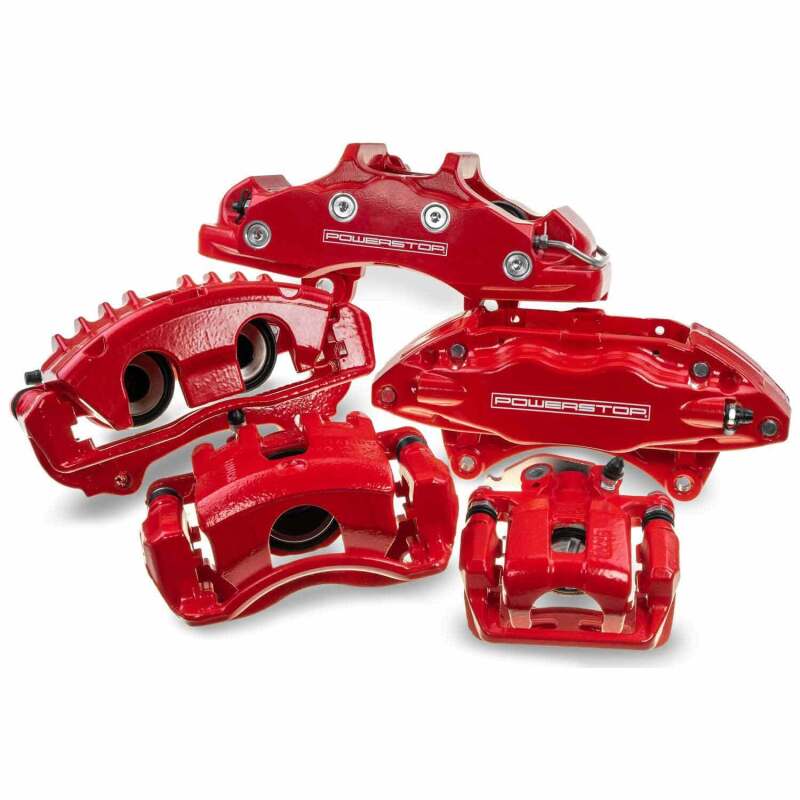 Power Stop 2012 Chrysler 300 Front Red Calipers w/Brackets - Pair
