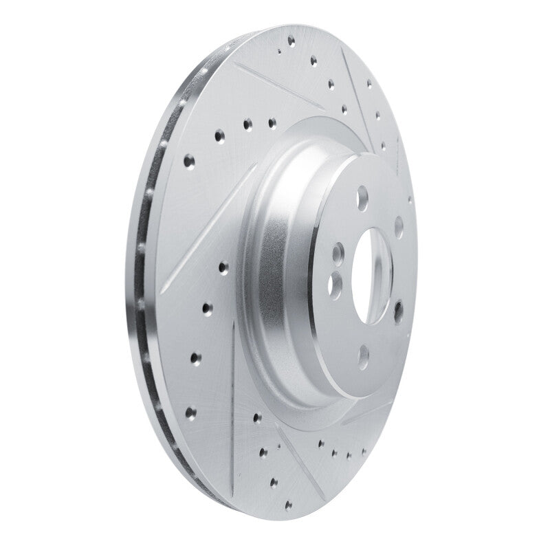 R1 20-26 Mercedes-Benz GLS450 Rear Right Drilled & Slotted Silver Brake Rotor