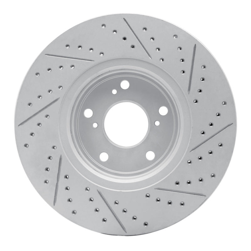 R1 16-22 Acura ILX Front Left Drilled & Slotted Geo-Carbon Rotor