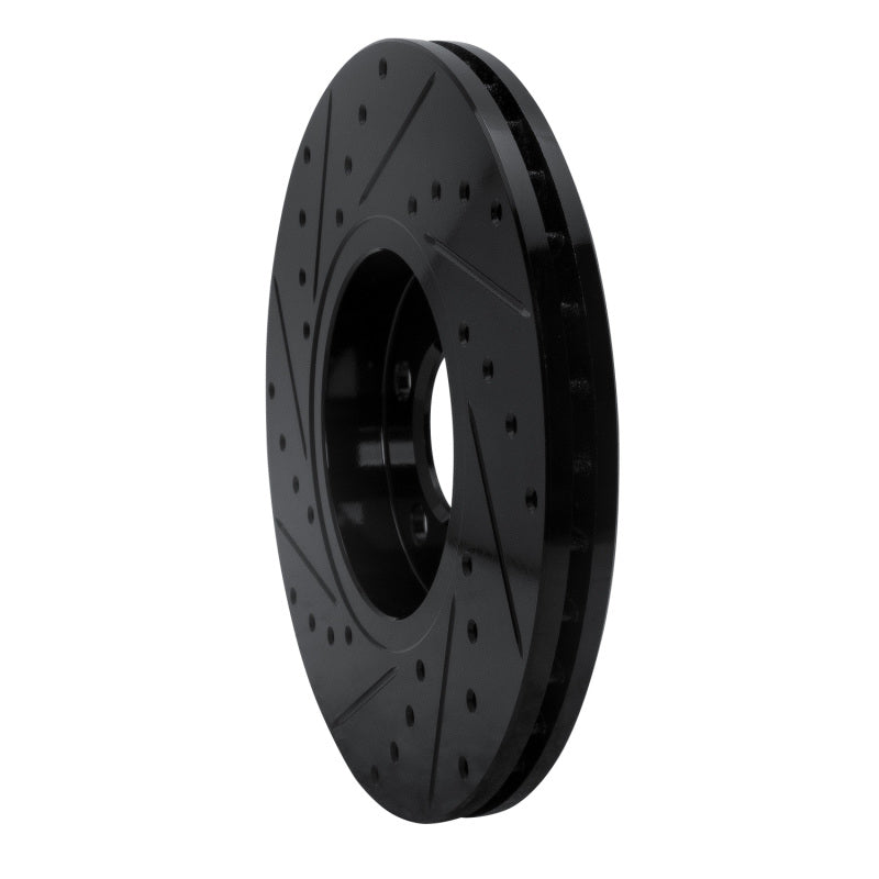 R1 98-18 Audi A1 (Mexico) Front Right Drilled & Slotted Black Brake Rotor