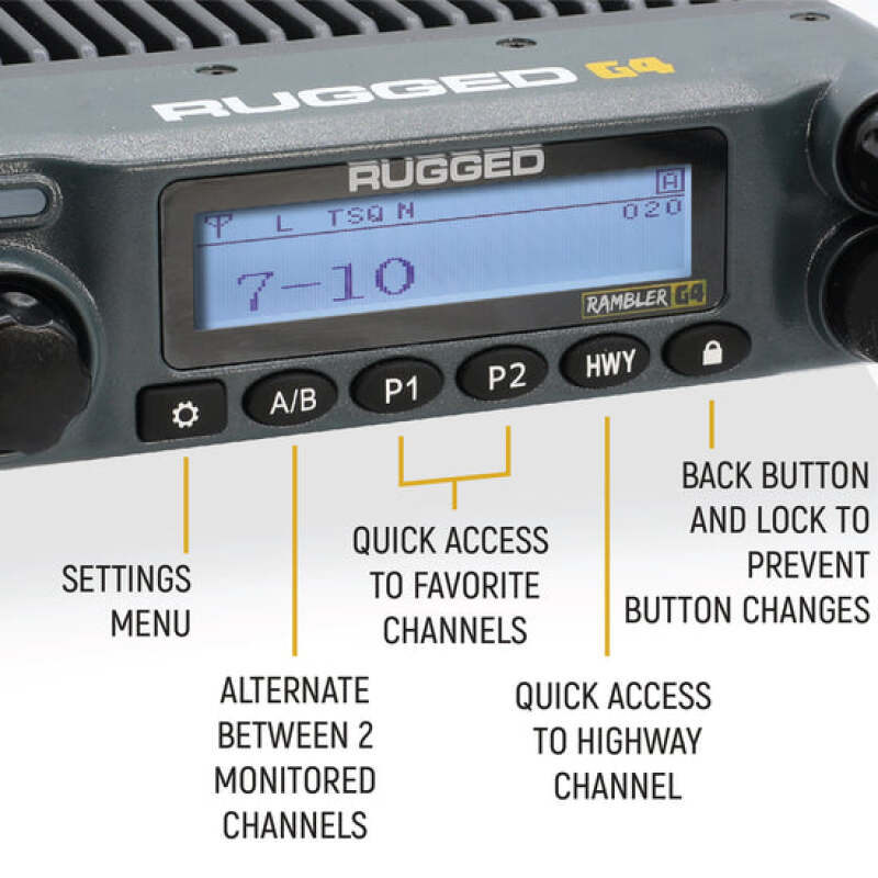 Rugged Radios Radio Kit Lite - Rambler G4 GMRS Mobile Radio with Stealth Antenna