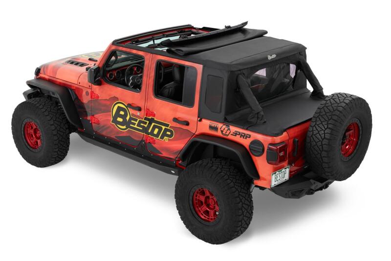Bestop 18-26 Jeep Wrangler JL 4-Door Halftop Soft Top (Black Diamond)
