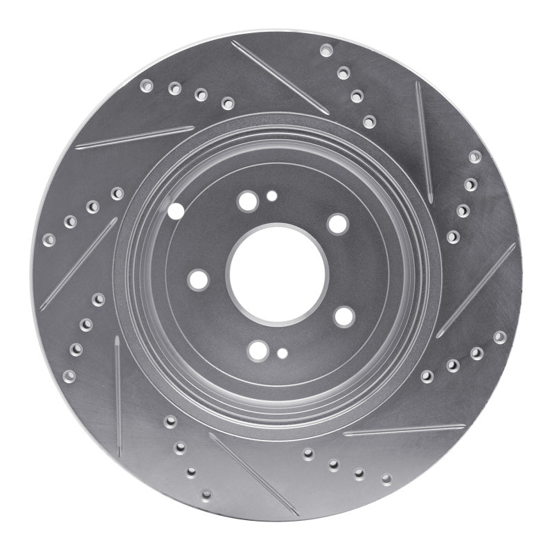 DFC 18-25 Genesis G70 Rear Left Drilled & Slotted Silver Brake Rotor