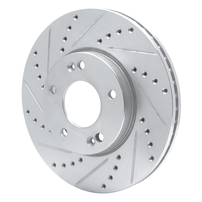 R1 07-10 Kia Rondo (Canada) Front Left Drilled & Slotted Silver Brake Rotor