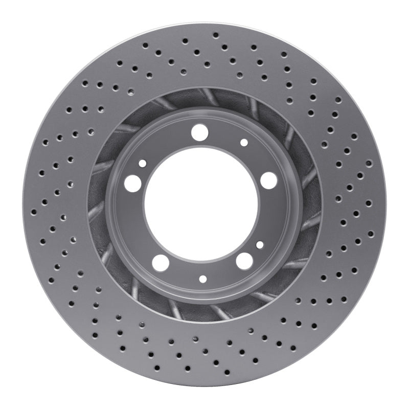 R1 94-98 Porsche 911 Left Front Drilled GeoSPEC Coated Rotor