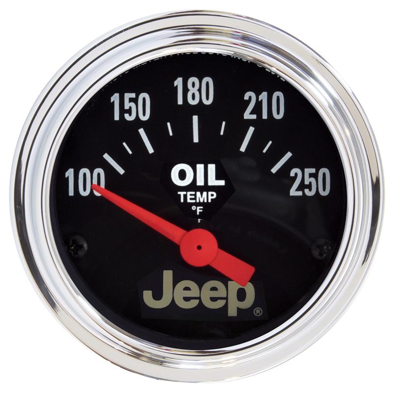Autometer Jeep 52.4mm Short Sweep Electronic 100-250 Def F Oil Temperature Gauge