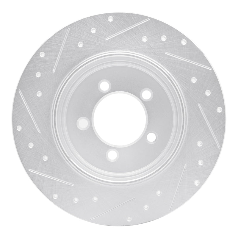 R1 03-05 Lincoln AVIATOR Rear Right Drilled & Slotted Silver Brake Rotor