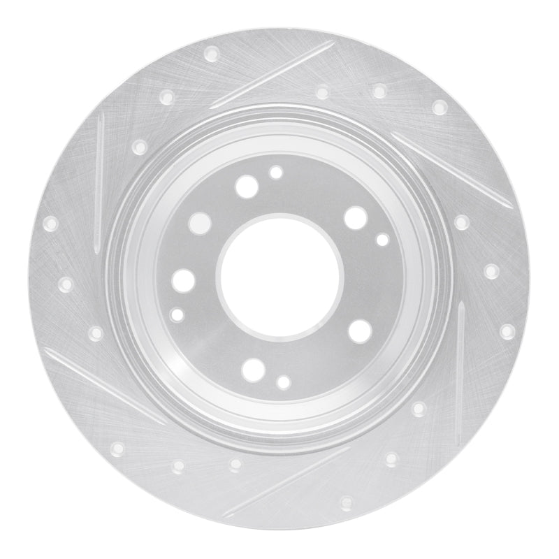 R1 91-99 Acura Legend Rear Right Drilled & Slotted Silver Brake Rotor