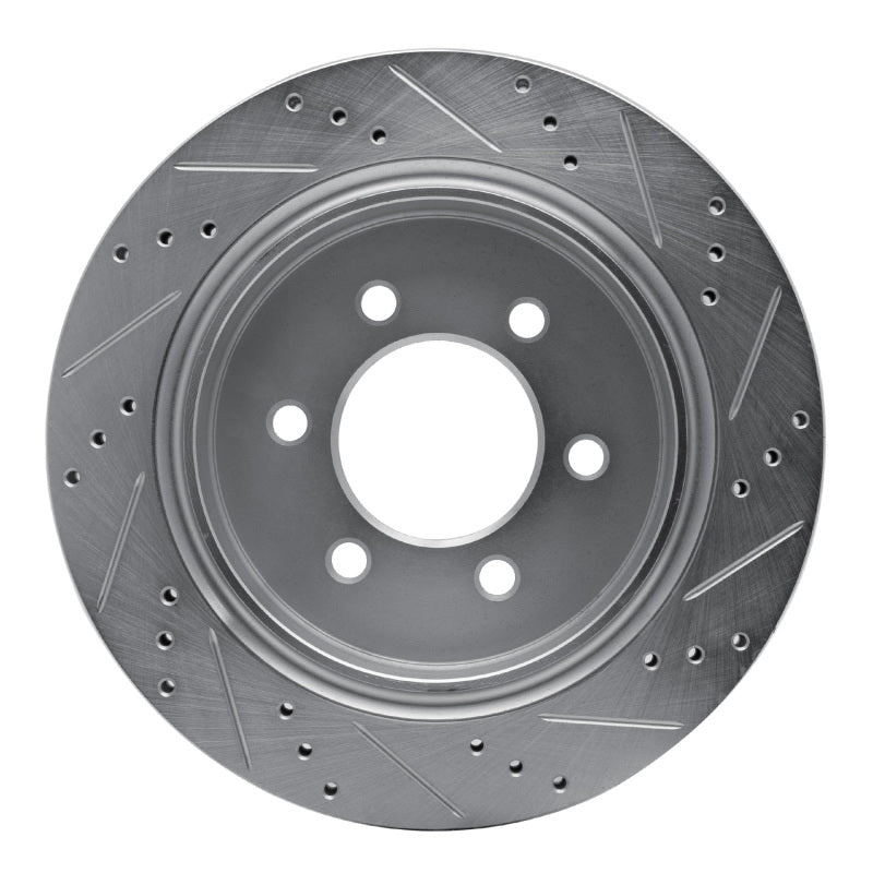 DFC 15-17 Ford F-150 RWD Rear Left Drilled & Slotted Silver Brake Rotor