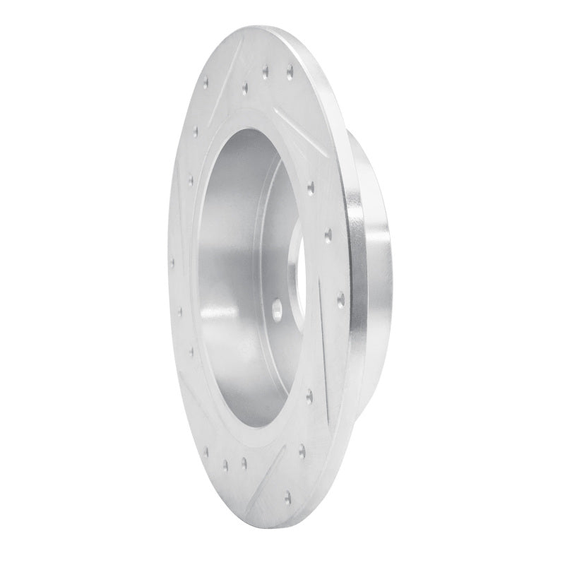 R1 90-06 Infiniti G20 Rear Right Drilled & Slotted Silver Brake Rotor