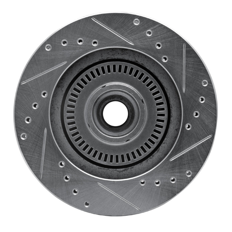 R1 87-92 Lincoln Mark VII Front Left Drilled & Slotted Silver Brake Rotor