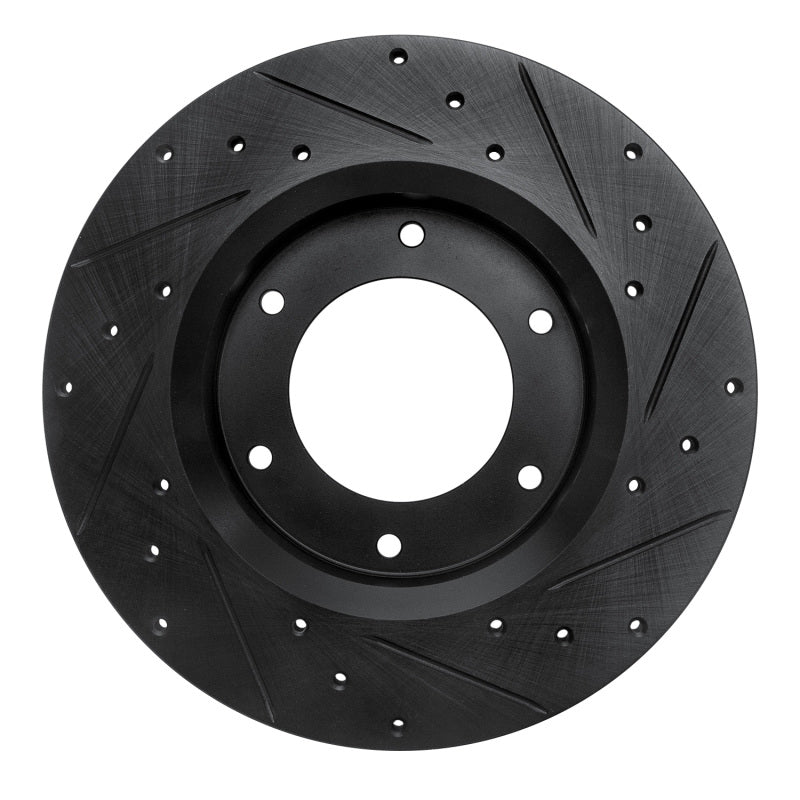 R1 79-80 Toyota Pickup Front Left Drilled & Slotted Black Brake Rotor
