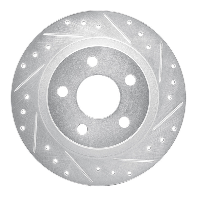 DFC 98-05 Buick Park Avenue Rear Right Drilled & Slotted Silver Brake Rotor