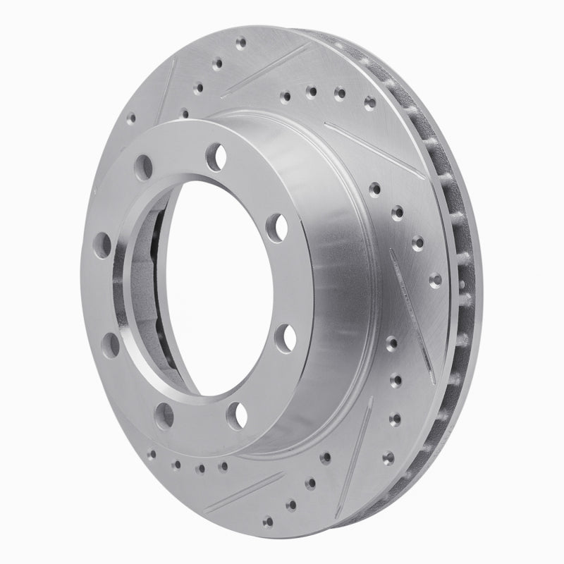 R1 80-94 Ford F-250 4WD (Excl Super Duty) Front Left Drilled & Slotted Silver Brake Rotor