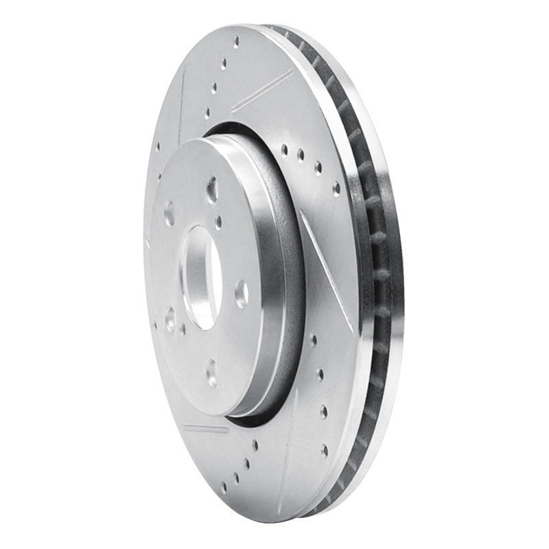 DFC 18-22 Toyota C-HR Front Left Drilled & Slotted Silver Brake Rotor