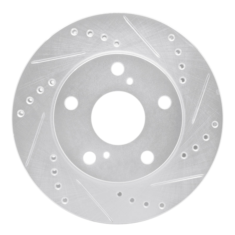 DFC 92-01 Toyota Camry Front Right Drilled & Slotted Silver Brake Rotor