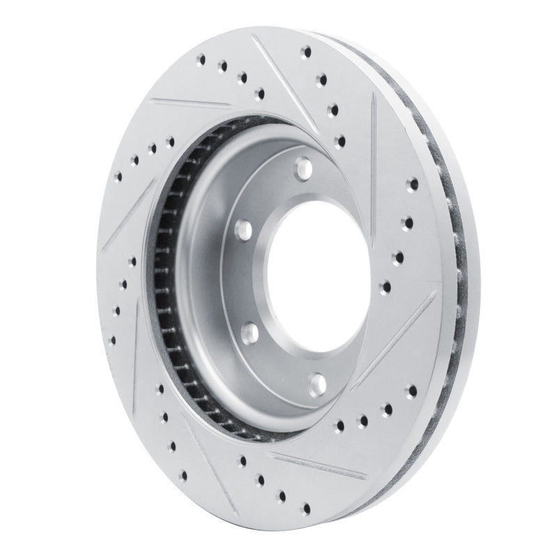 R1 19-25 Ford BRONCO Front Left Drilled & Slotted Silver Brake Rotor