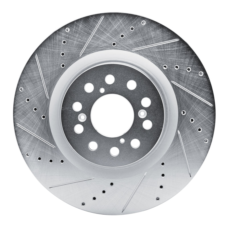 R1 17-25 Acura Integra Front Left Drilled & Slotted Silver Brake Rotor