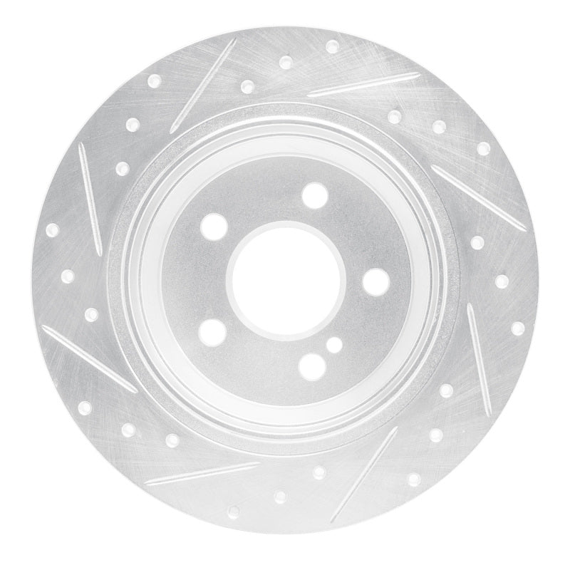 R1 07-13 Mercedes-Benz CL550 Rear Right Drilled & Slotted Silver Brake Rotor