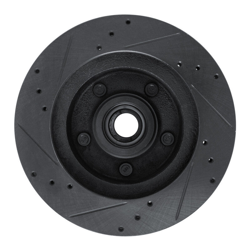 R1 73-73 Ford Country Squire Front Right Drilled & Slotted Black Brake Rotor