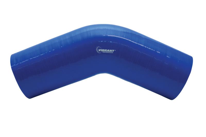 Vibrant 4 Ply Reinforced Silicone Elbow Connector - 4.5in I.D. - 45 deg. Elbow (BLACK)