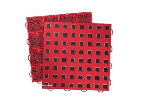 WeatherTech TechFloor - 12in x 12in Solid Tile w/ Raised Squares - Black