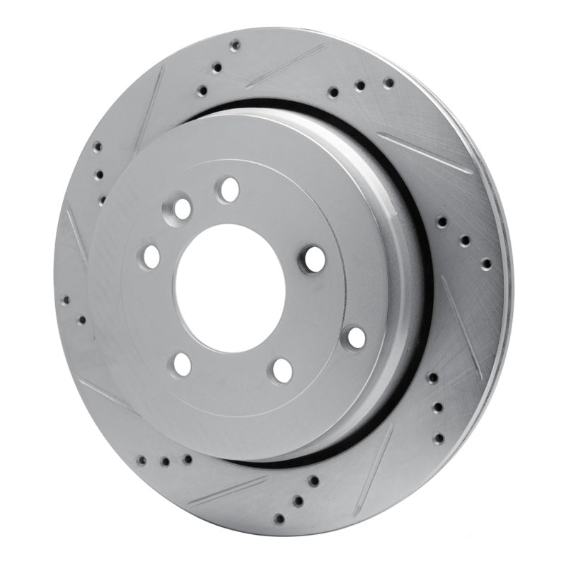 DFC 05-07 Land Rover LR3 Rear Left Drilled & Slotted Silver Brake Rotor