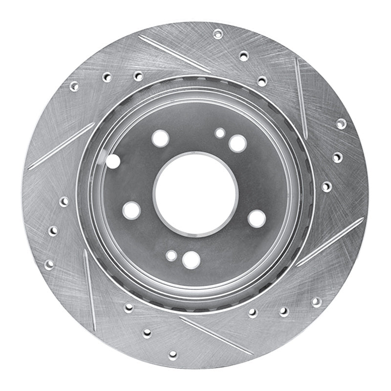 DFC 06-12 Mitsubishi Galant Rear Left Drilled & Slotted Silver Brake Rotor