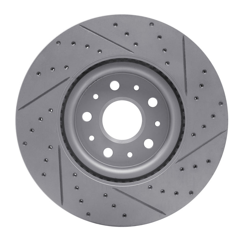 R1 14-25 Cadillac Ct5 Front Right Drilled & Slotted Geo-Carbon Rotor