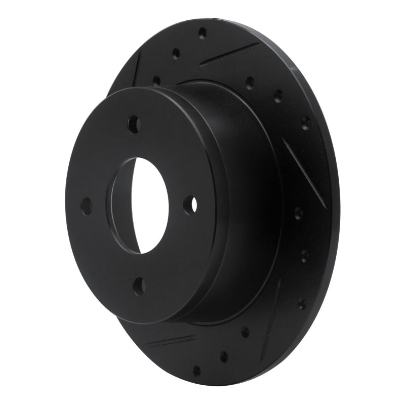 R1 79-81 Nissan 200SX Rear Left Drilled & Slotted Black Brake Rotor
