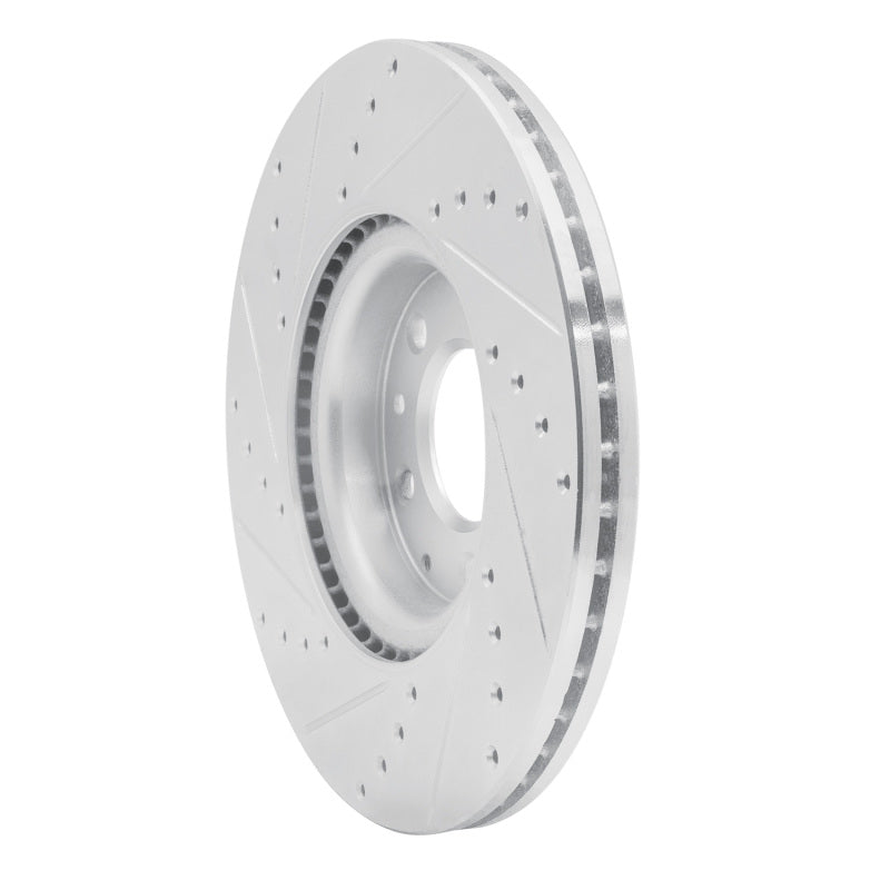 R1 06-07 Mazda 6 Front Right Drilled & Slotted Silver Brake Rotor