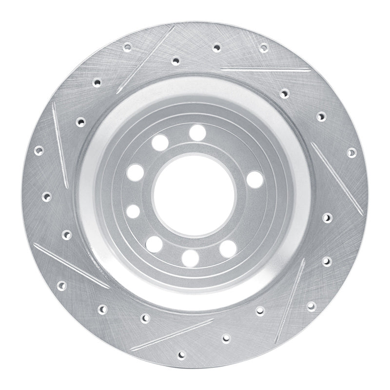 DFC 08-11 Saab 9-3X Rear Right Drilled & Slotted Silver Brake Rotor