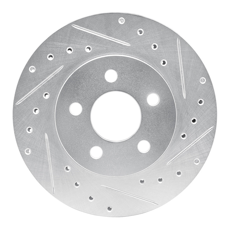 R1 96-00 Chrysler Voyager Front Right Drilled & Slotted Silver Brake Rotor