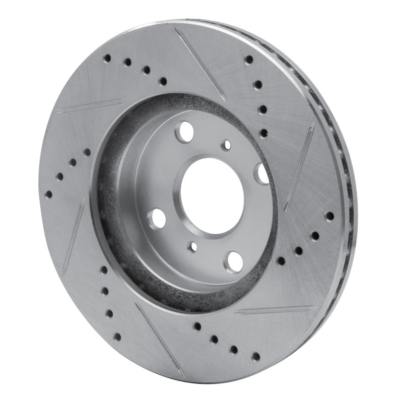 DFC 04-06 Scion XB Front Left Drilled & Slotted Silver Brake Rotor